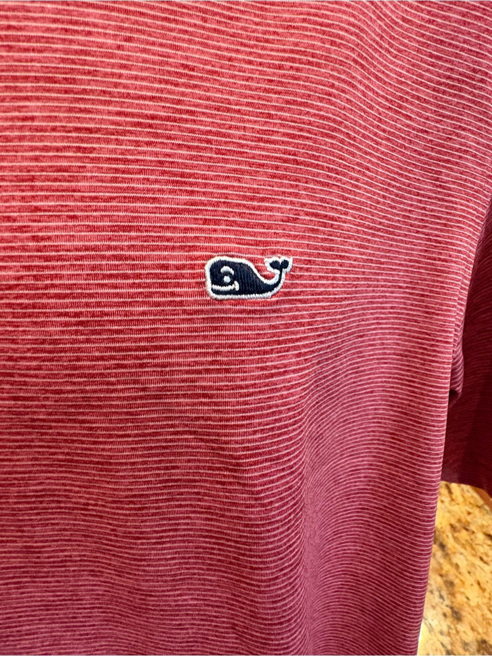 Vineyard Vines Men's performance front shirt. Sharp red with micro print & logos - Picture 3 of 7